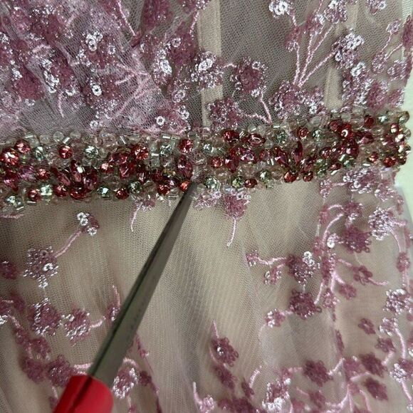 Mac Duggal 67264M Corset Bodice Sequin Dress in pink long sparkly gown size 4 - Picture 8 of 12